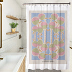 پرده دوش پارچه‌ای ضدآب با رنگ‌های تازه و گلدار، گل‌ها و گیاهان ساده، نقاشی هنری، ست‌های پرده دوش حمام، دکور