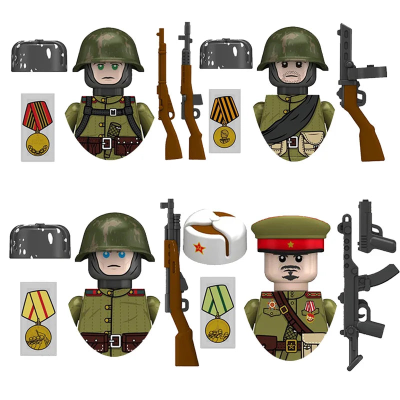 Boy Toys War II Army Soldiers Mini Military Weapons Model Small Particles Building Blocks Suits Childrens Birthday Gifts