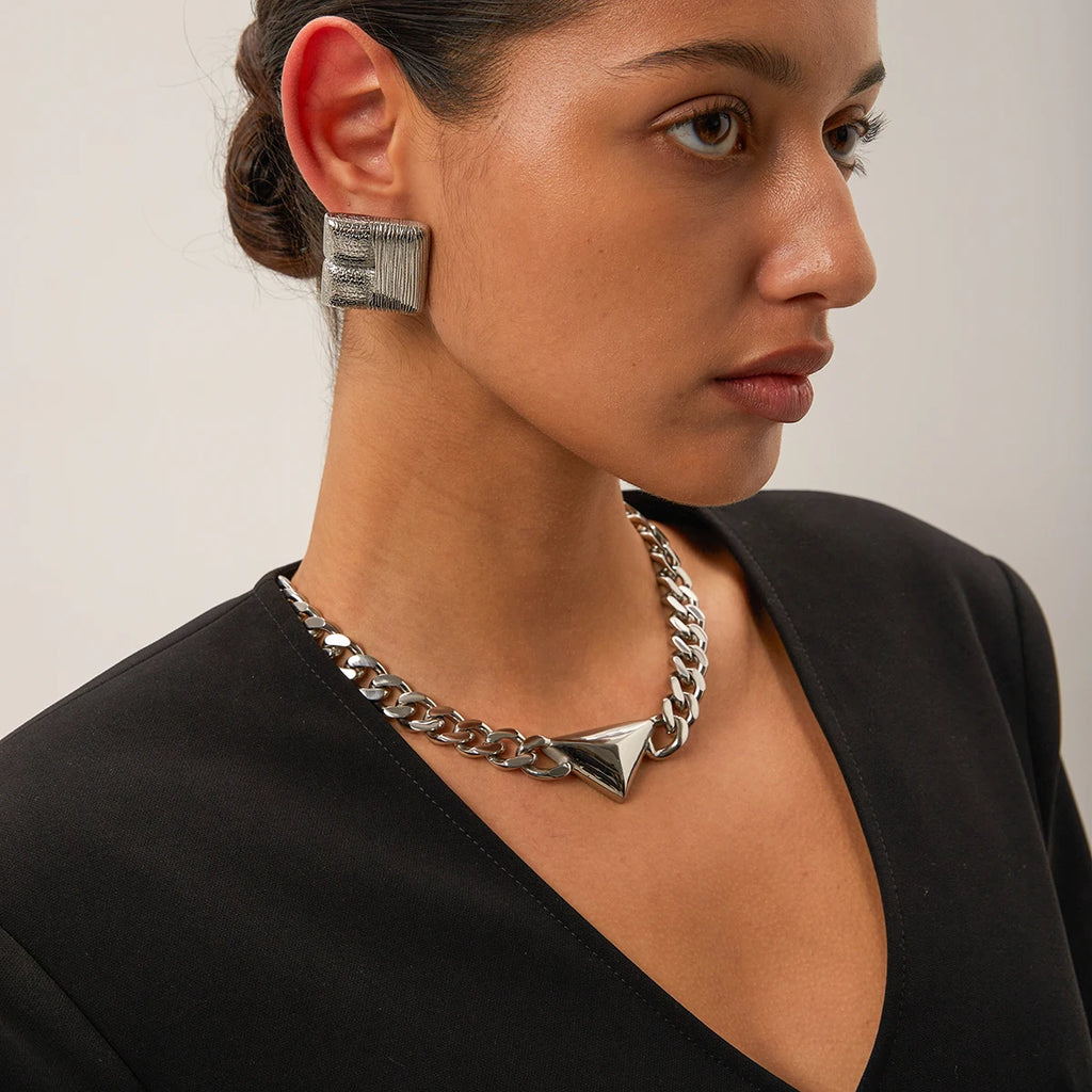 Rustfrit stål 18K PVD-belagt firkantede teksturerede børstede øreringe Chunky Lyse Glat Rustfast Charm Øresmykker Gallagave