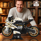 2000PCS 1000RR Motorcycle Building Blocks Set - 1:5 Scale Racing Model Assembly Kit, Collectible Toy Gift for Teens & Adults Boy