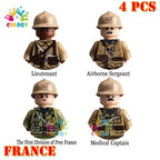 Kids Toys WW2 Building Blocks 4pcs/set US UK Soviet Soldiers Mini Action Figures Educational Toys For Kids Boys Christmas Gifts