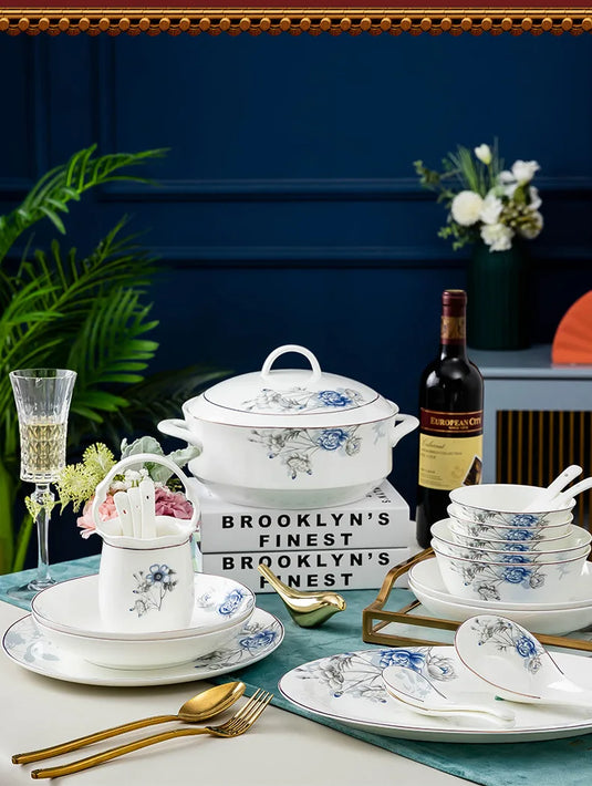 Bols en céramique pour la maison Jingdezhen, ensemble de vaisselle, bols, plats, vaisselle en porcelaine chinoise