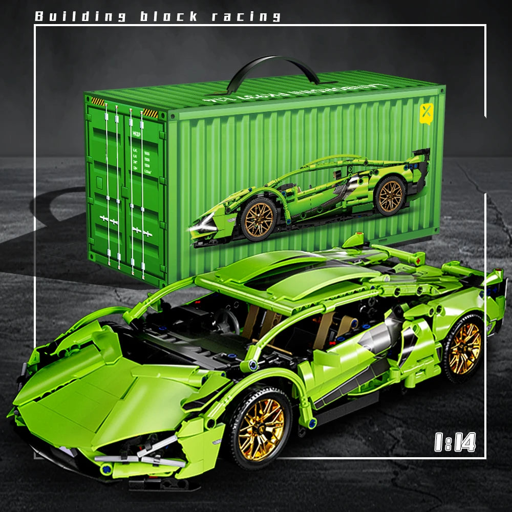 Toylinx 1:14 Technical Building Blocks Racing Car Model Collectible Car Construction Toys For Boy Desktop Decorations with Box