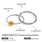 Zora Minimalist 18K Gold Plated Stainless Steel Gold and Silver Color blocked Double Loop Cross Personalized Ball Ring