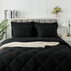 Ensemble de literie 5-7 pièces, ensembles de literie avec couette légère matelassée douce toutes saisons, drap plat, drap-housse lavable en machine