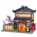 Traditional Japanese Yuzawa Bathhouse House Buildings Sets, City Apartment  Architecture Modular Buildings Blocks (1249 PCS)