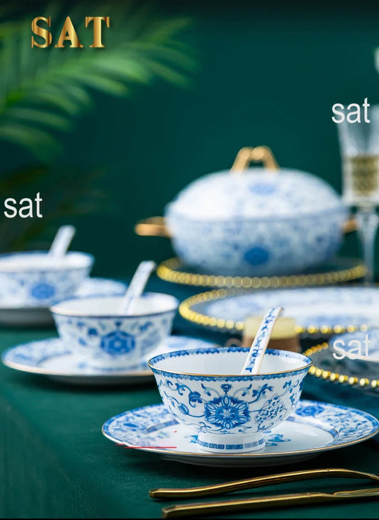 Vente en gros de services de vaisselle en porcelaine émaillée classique Fengyu simples européens