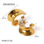 18k vergoldete, zarte Ohrringe aus Edelstahl mit eingekerbtem Spiralmuster, leicht, gemütlich, rostfrei, Bijoux Femme Gala Geschenk