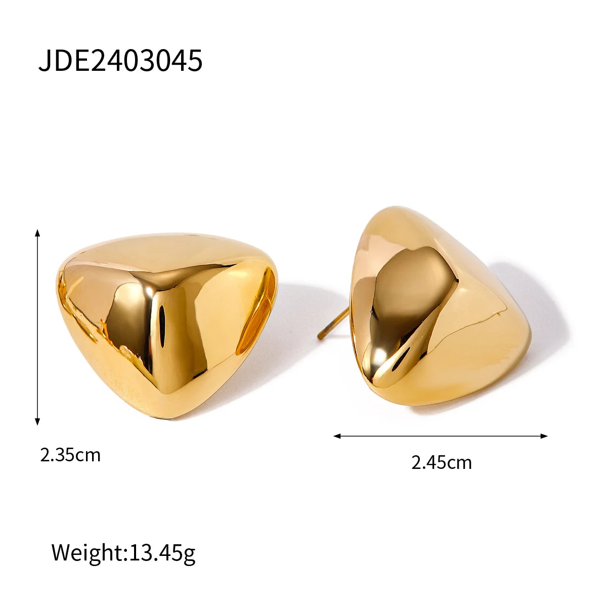 Exquisite 18K Stainless Steel Geometric Three-Dimensional Triangle Earrings Waterproof Women High Quality бижутерия Party Gift