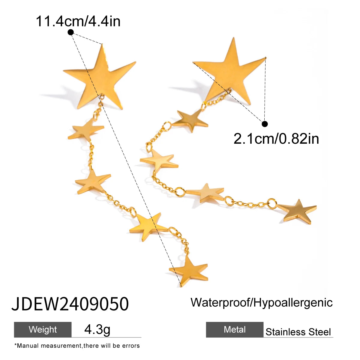 Minimalistische 18k vergoldete, glatt geschnittene pentagonale Quasten-Ohrringe aus Edelstahl für Damen, rostfrei, exquisite Schmuckstücke Bijoux