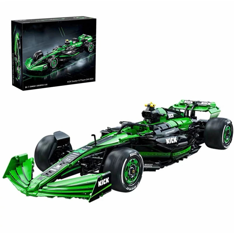 Technical KICK SAUBER F1 C44 Sports Model Car Set,1:8 Racing Car Kits Model 2553PCS Building Blocks Car Lovers Muscle Car Fans