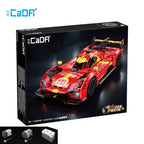 1518Pcs 1:10 Cada MOC City Remote Control Flame Racing Car Model Building Blocks RC V6 Sports Vehicle Bricks Toys Festival Gifts