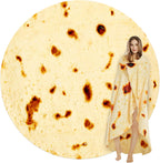 SeaRoomy Burritos Tortilla Blanket, Tortilla Wrap Blanket, Novelty Funny Tortilla Round Blanket Giant Tortilla Round Soft Blanket (Beige, 47 inches) - Grand Goldman