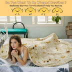 SeaRoomy Burritos Tortilla Blanket, Tortilla Wrap Blanket, Novelty Funny Tortilla Round Blanket Giant Tortilla Round Soft Blanket (Beige, 47 inches) - Grand Goldman