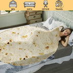 SeaRoomy Burritos Tortilla Blanket, Tortilla Wrap Blanket, Novelty Funny Tortilla Round Blanket Giant Tortilla Round Soft Blanket (Beige, 47 inches) - Grand Goldman