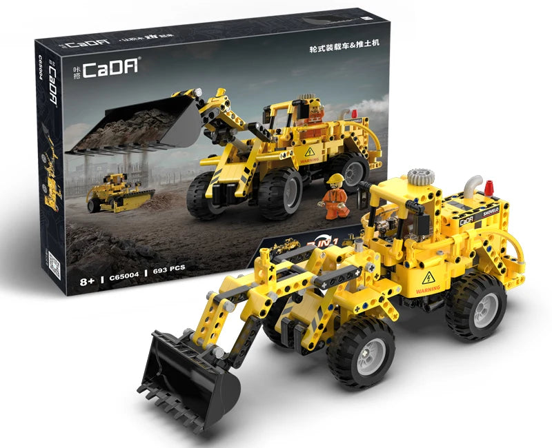 Cada 693Pcs City WheelLoader Car Heavy Mining Truck Building Blocks DIY Engineering Excavator Bricks Toy For Kids Gift