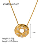 Rustfrit stål minimalistisk metal 18K guld PVD belagt brød O-formede øreringe/halskæde indlæg Love Heart Zircon Vandtætte smykker