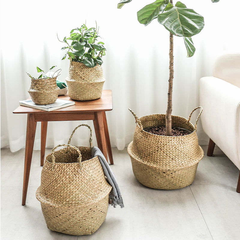 Seagrass Woven Storage Portable Flower Basket - Grand Goldman