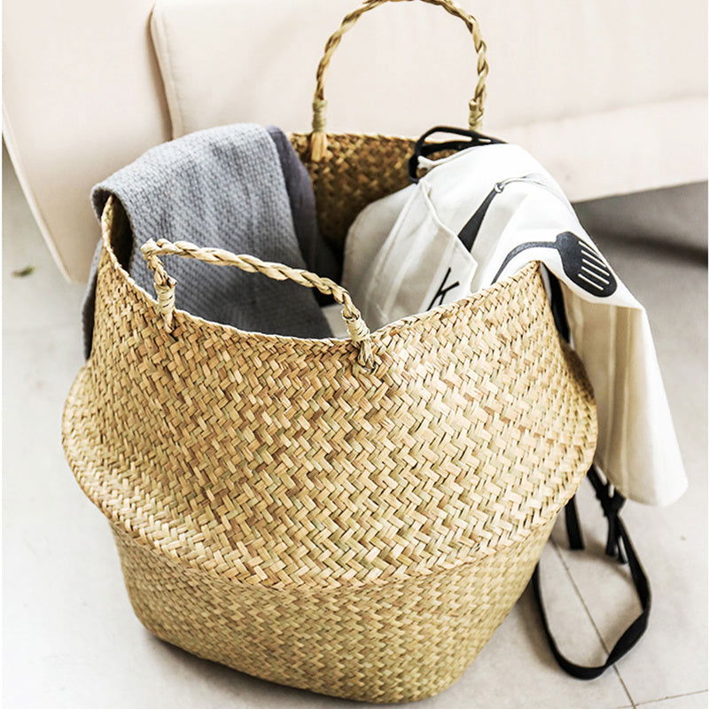 Seagrass Woven Storage Portable Flower Basket - Grand Goldman