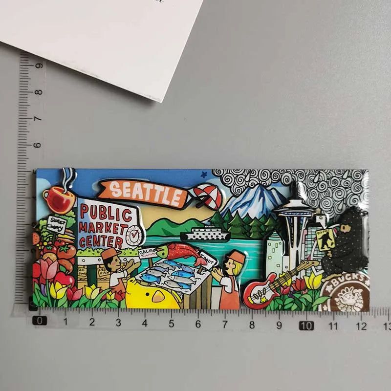 Seattle Fridge Magnets USA New York DUBAI SAUDI Oxford London Japan Mexico Bali Refrigerator Magnet Stickers Travel Souvenir - Grand Goldman