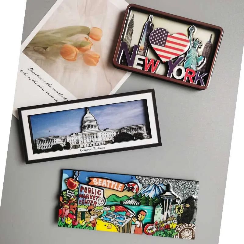 Seattle Fridge Magnets USA New York DUBAI SAUDI Oxford London Japan Mexico Bali Refrigerator Magnet Stickers Travel Souvenir - Grand Goldman