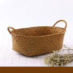 Seaweed Wicker Rattan Flower Basket Storage Table Top Organizer Gift Basket Decorative Storage Basket - Grand Goldman