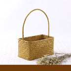Seaweed Wicker Rattan Flower Basket Storage Table Top Organizer Gift Basket Decorative Storage Basket - Grand Goldman