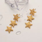 Tarnish Free Hammer Effect Geometric Pentagram Design Stainless Steel Earrings PVD Plating Waterproof 18k Smooth Pendant Earring