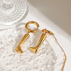 Minimalistiske 18k forgyldte rustfrit stål glatte støvler formede vedhængsøreringe, anti-allergiske, rustsikre stilfulde smykker