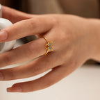Vintage roestvrijstalen vlinder ingelegde strass open ring eenvoudige creatieve verstelbare sieraden cadeau voor vrouwen Anillos Mujer