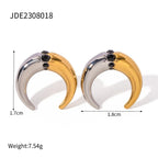 18K Gold Plated Silver Gold Color Matching C shape Hoops Triple Layer Huggy Huggie Mixed Anti Allergic Waterproof Charm Jewelry