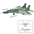 1290PCS MIG-29 Jet Fighter Building Blocks Diy Military Fighter Model Assembly Bricks Desktop Decoration Holiday Gifts Kids Toys