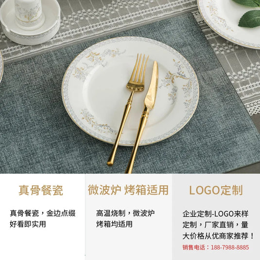 Service de table en porcelaine Jingdezhen, ensemble de plats et de bols en céramique de porcelaine d'os de haute qualité pour la maison