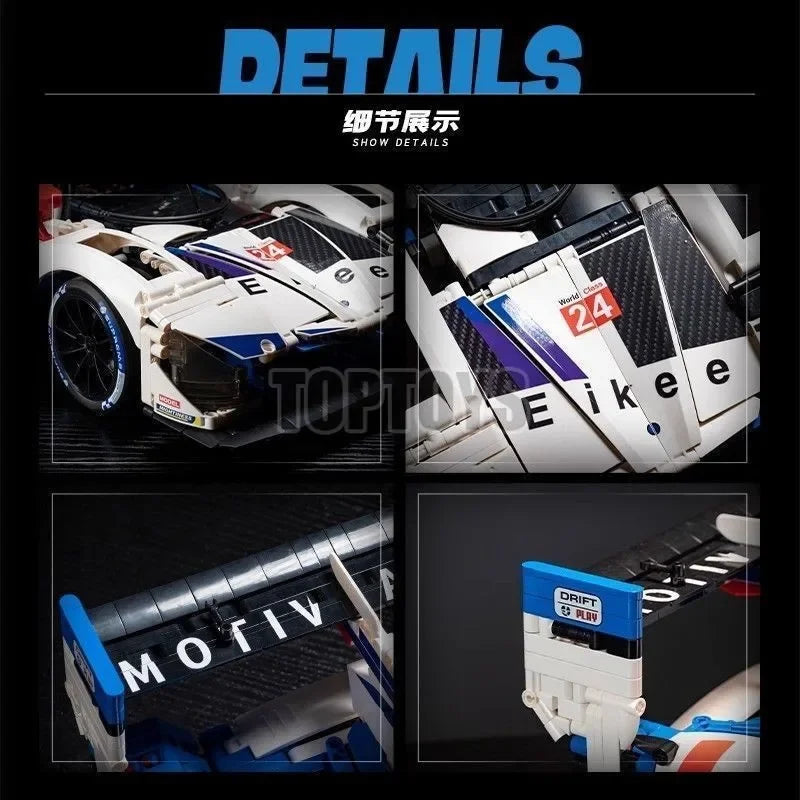 MOC 1:8 3507PCS Technical Remote Control Racing Car LEE MANS M HYBRID V8 Building Blocks Bricks Assembling Toys for Children