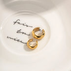 2023 Anløbsfri Dame Simple Hoop Symmetrisk Design Notch Øreringe Delikate 18K forgyldte Rustfri Milde Studs smykker