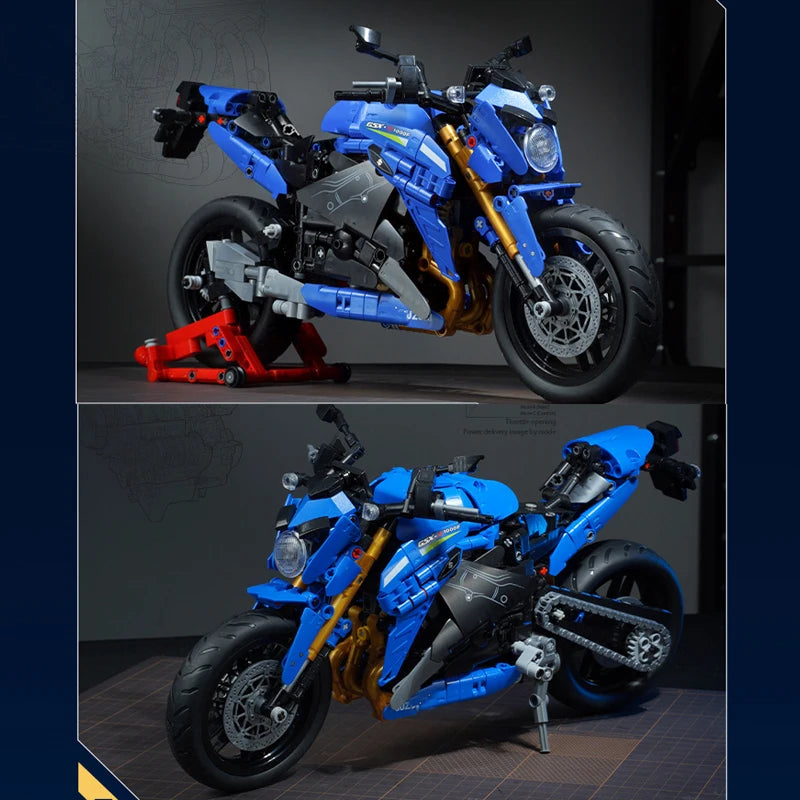 IN STOCK MOC Technical GSX-S1000 Motorcycle Building Blocks Bricks Assembling Model Toys for Children Birthday Gift Set