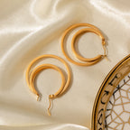 18K Gold Plated Stainless Steel Tarnish-proof Architectural Style Design Double Coil Earrings For Women Minimalist Ear Jewelry