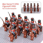 10pcs Napoleonic Wars Military Soldiers Building Blocks WW2 Mini Figures French British Fusilier Rifles Weapons Toys For Kids