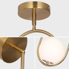 SeeU Modern Pendant Lighting Gold Globe Pendant Light Fixture,Mid Century Chandelier One Light Hanging Fixture for Kitchen Island,Adjustable Length Indoor Lighting for Dinning Room Bedroom - Grand Goldman