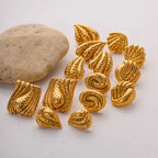 18K PVD forgyldt rustfrit stål Gevind kombinationsserie øreringe Metallic Series Charm Plettet Gratis Trendy smykker Bijoux