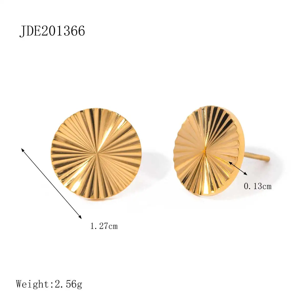 18K PVD-beschichtete Edelstahl-Ohrstecker in runder Sonnenform, hohe Qualität, geometrisch, wasserdicht, exquisite Schmuckgeschenke für Frauen