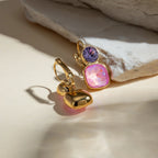 Hot Style 2024 rustfrit stål geometriske flerfarvede zirkonøreringe åbne ringsæt 18K guld vandtæt belagte alsidige smykker