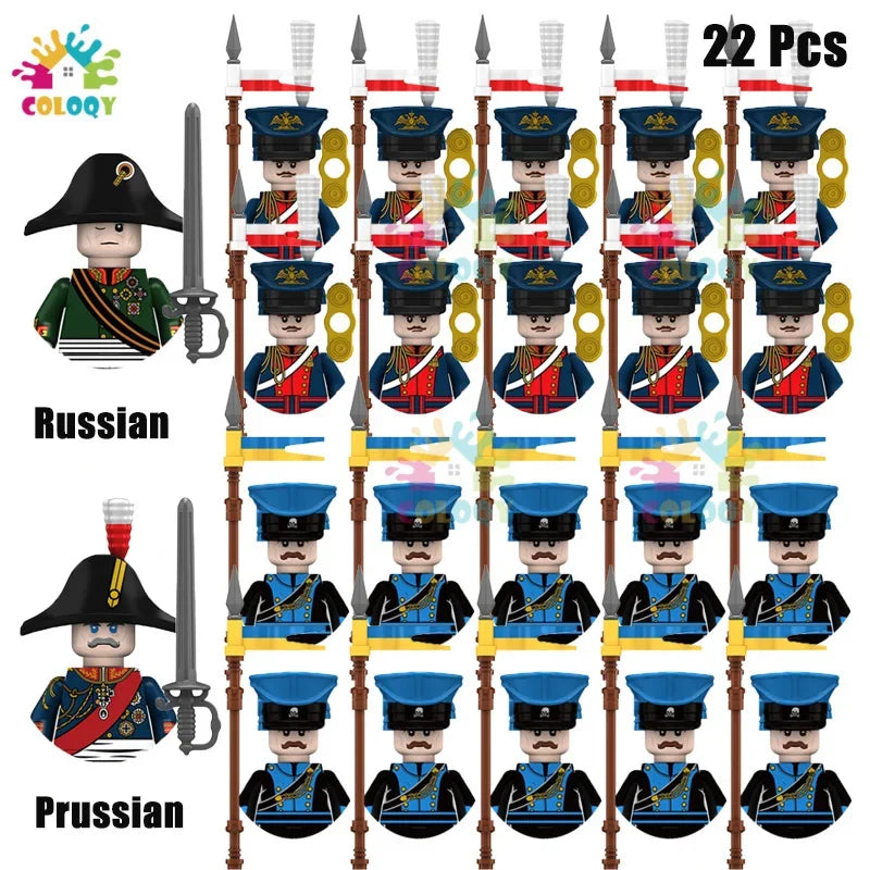 Kids Toys 22/10 Pcs Napoleonic Wars Military General Soldier Building Blocks Imperial Navy Figures Toys For Kids Birthday Gifts