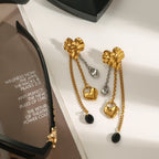 Minimalistische 18k vergoldete Edelstahl-Hammerkorn-Liebe-Herz-Quasten-Ohrringe für Frauen, allergiepräventiver Charmschmuck