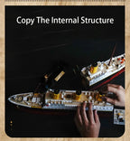 481pcs2401pcs RMS Titanic Ship Building Blocks Toy Set City Educational 3D Model Cruise Boats Mini Bricks Toys For Boys Adult