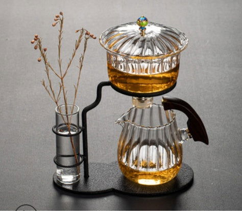 Semi-automatic Tea Maker Glass Kung Fu Tea Set - Grand Goldman