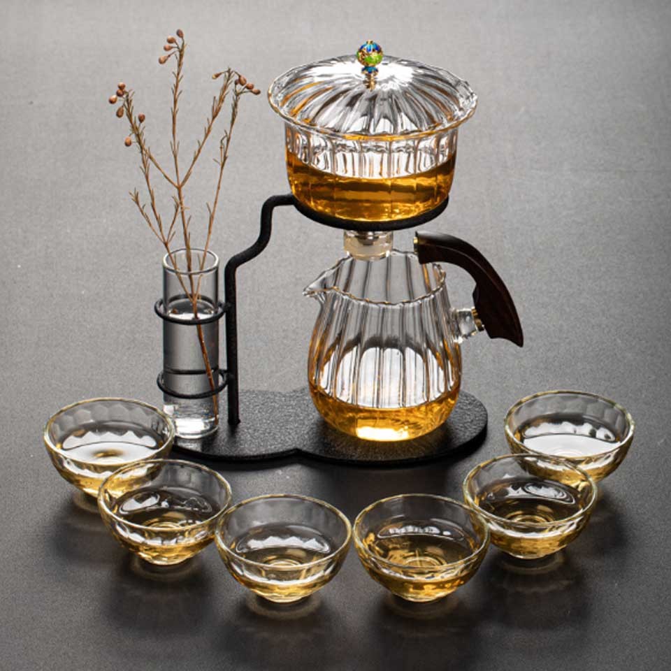 Semi-automatic Tea Maker Glass Kung Fu Tea Set - Grand Goldman