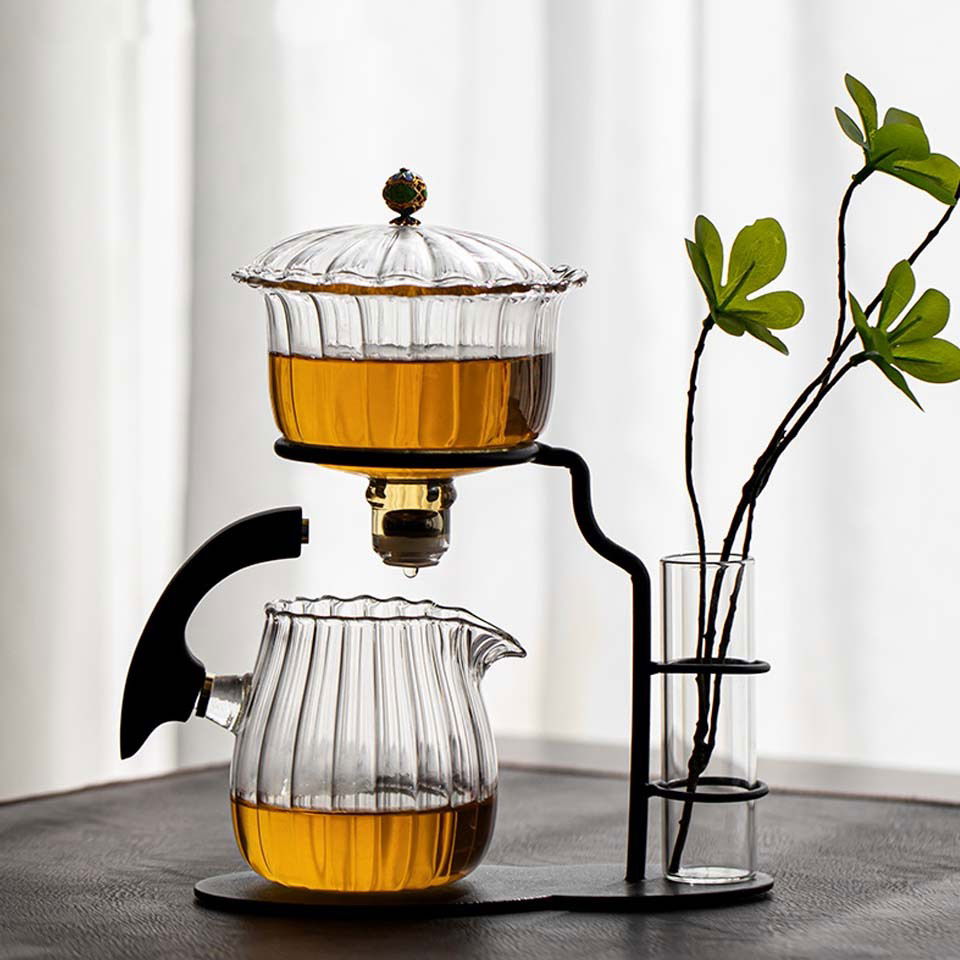 Semi-automatic Tea Maker Glass Kung Fu Tea Set - Grand Goldman