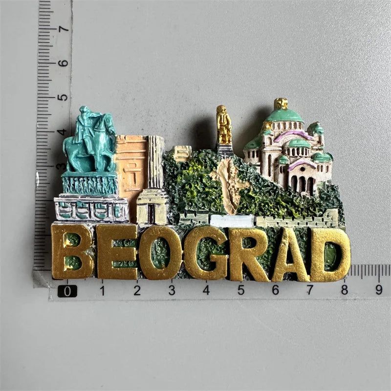 Serbia fridge magnets Belgrade tourism memorial crafts painted magnet refrigerator magnets - Grand Goldman