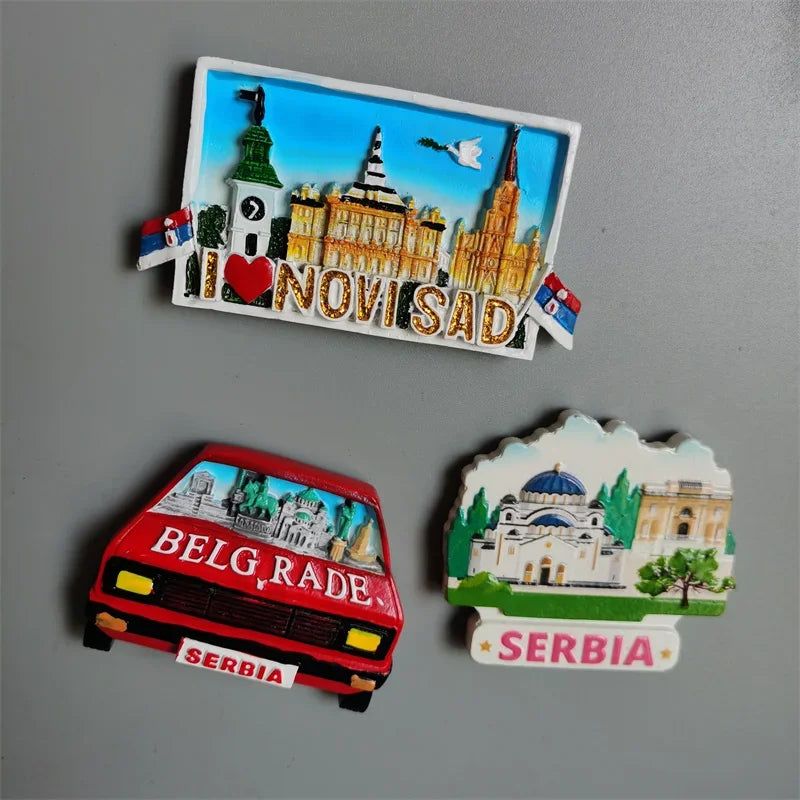 Serbia fridge magnets Belgrade tourism memorial crafts painted magnet refrigerator magnets - Grand Goldman